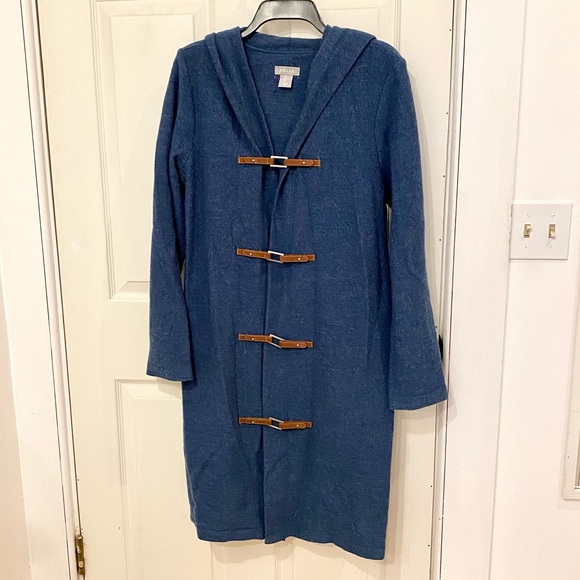 Lightweight hooded wool sweater coat - Picture 1 of 7